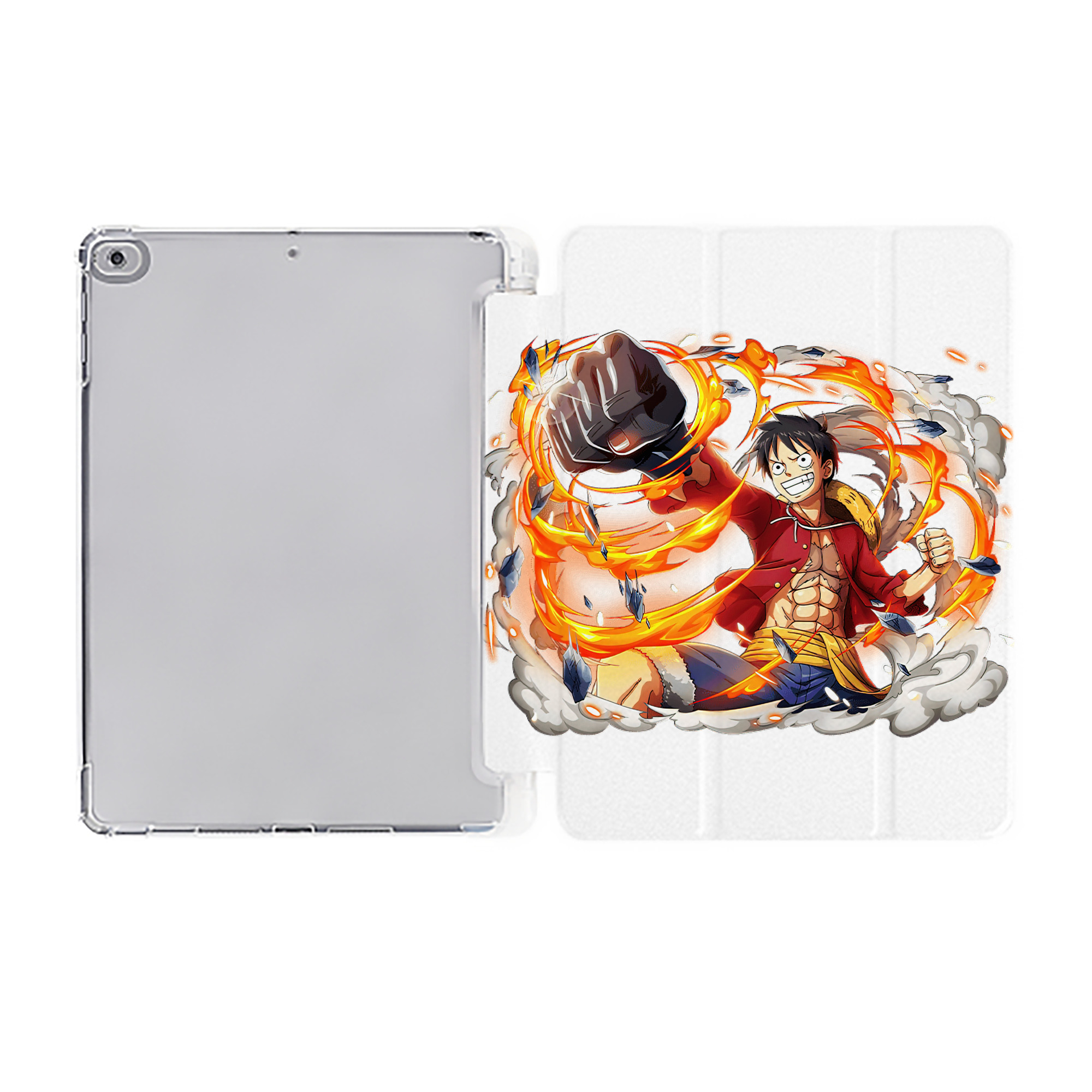 （画像用） ワンピース モンキー・D・ルフィ ONE PIECE Monkey D. Luffy IPad ケース ペン収納付き 三つ折りスタンド PUレザー×シリコン 対応機種9.5/10.5/10.9インチ